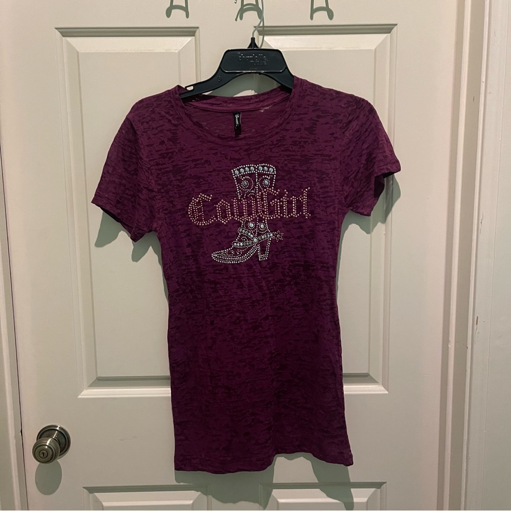 Purple sweet girl large cow girl shirt